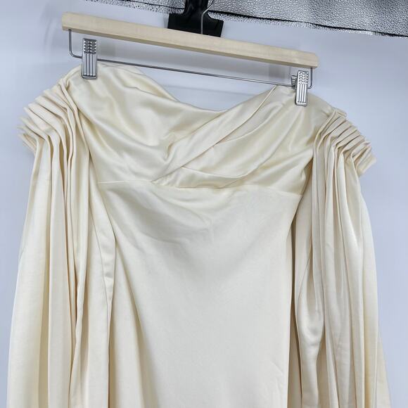 Significant Other | Danika Off Shoulder Dress in Cream Satin Maxi M US 6 - Picture 5 of 15